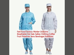 Uniforme per lavoratori di fabbriche di fast food Indumenti di sicurezza per la vendita a caldo traspiranti Caffè Frutta Conservanti Marmellate Bevande Additivi