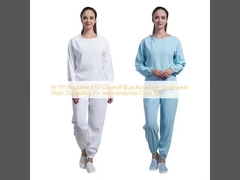 H-1111 Tuta riutilizzabile ESD Blu Autoclavabile Intimo Dissipativo Statico per Semiconduttori Classe 100