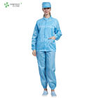 Laundering Durability ESD Anti Static cleanroom Jacket and pants, blue color dust proof